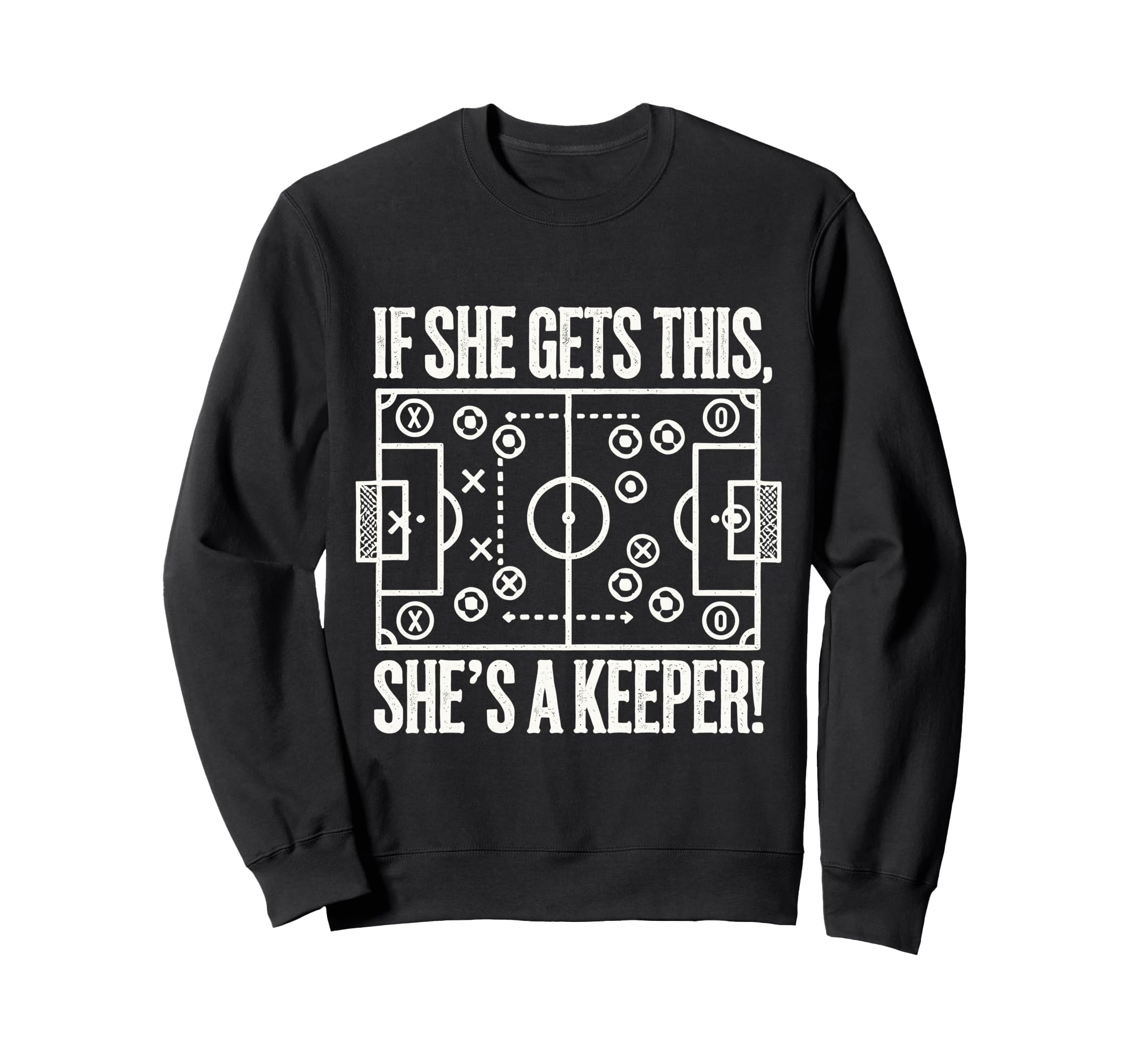 Soccer Goalie Art Soccer Coach Sweatshirt - Minimalist Print for Adults
