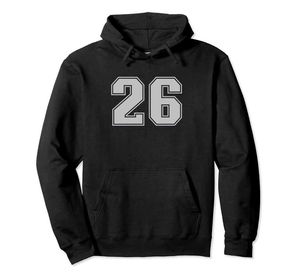 Number 26 Silver Sports Fan Jersey Hoodie - Casual Everyday Wear Men Women
