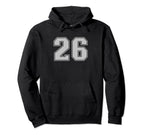 Number 26 Silver Sports Fan Jersey Hoodie - Casual Everyday Wear Men Women