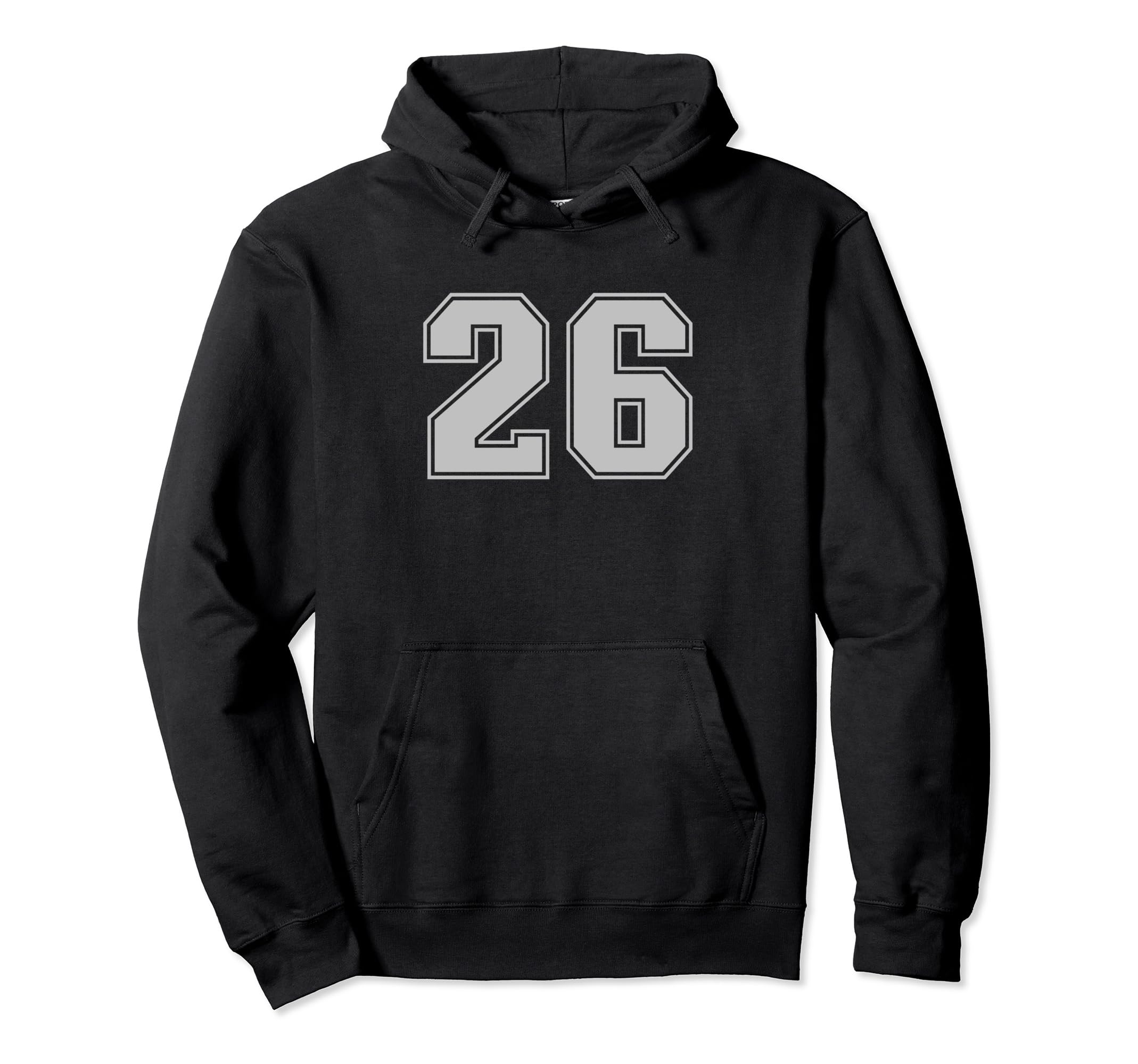 Number 26 Silver Sports Fan Jersey Hoodie - Casual Everyday Wear Men Women