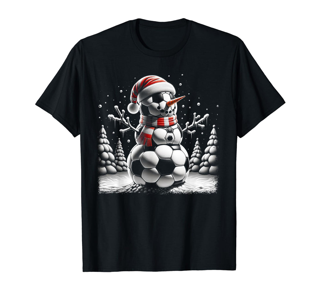 Frosty Soccer Ball Snowman Player T-Shirt - Novelty Apparel for Adults