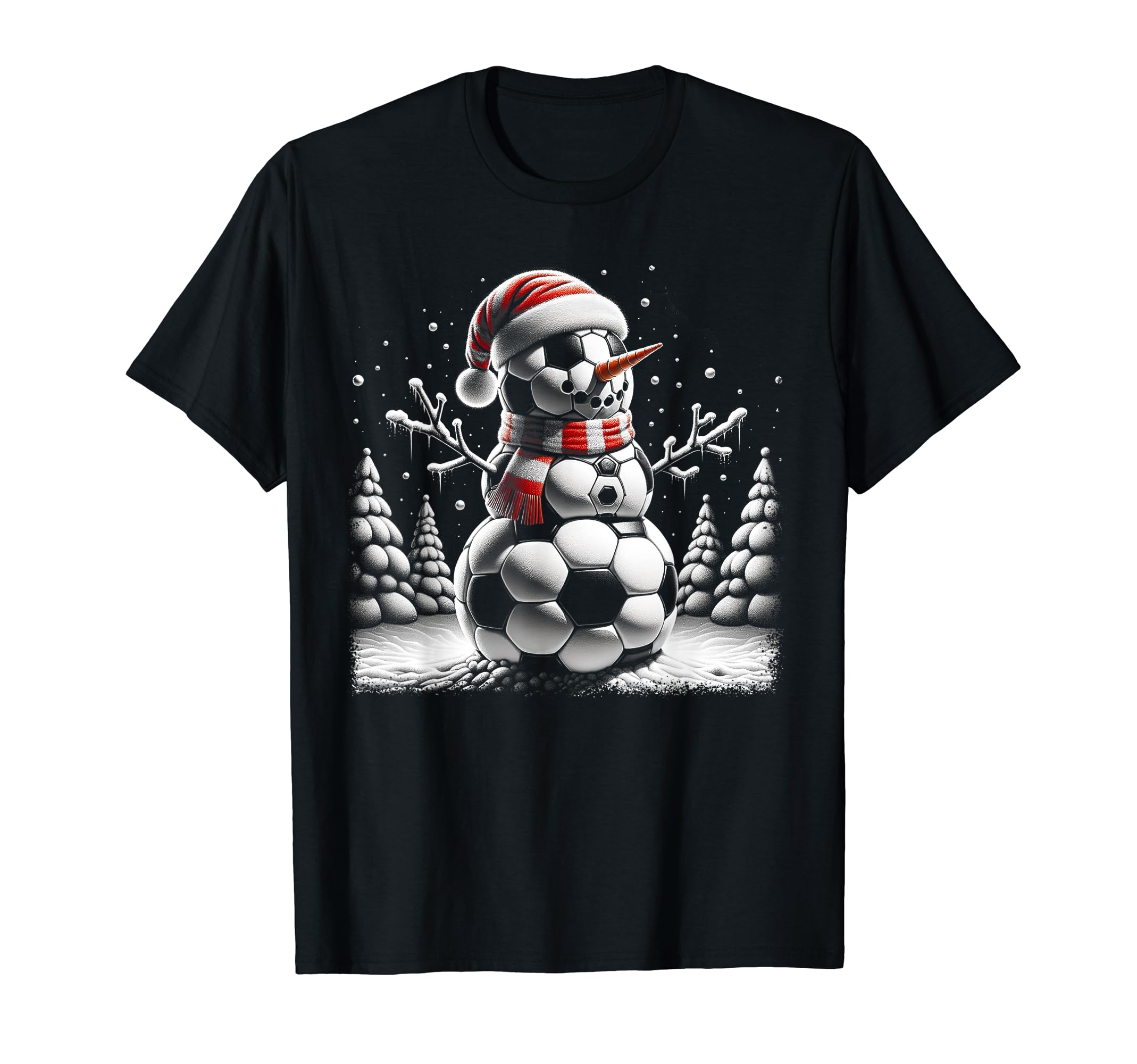 Frosty Soccer Ball Snowman Player T-Shirt - Novelty Apparel for Adults