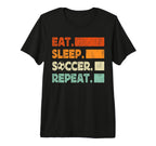 Eat Sleep Soccer Repeat Funny Soccer Tri T-Shirt - Minimalist Print Unisex