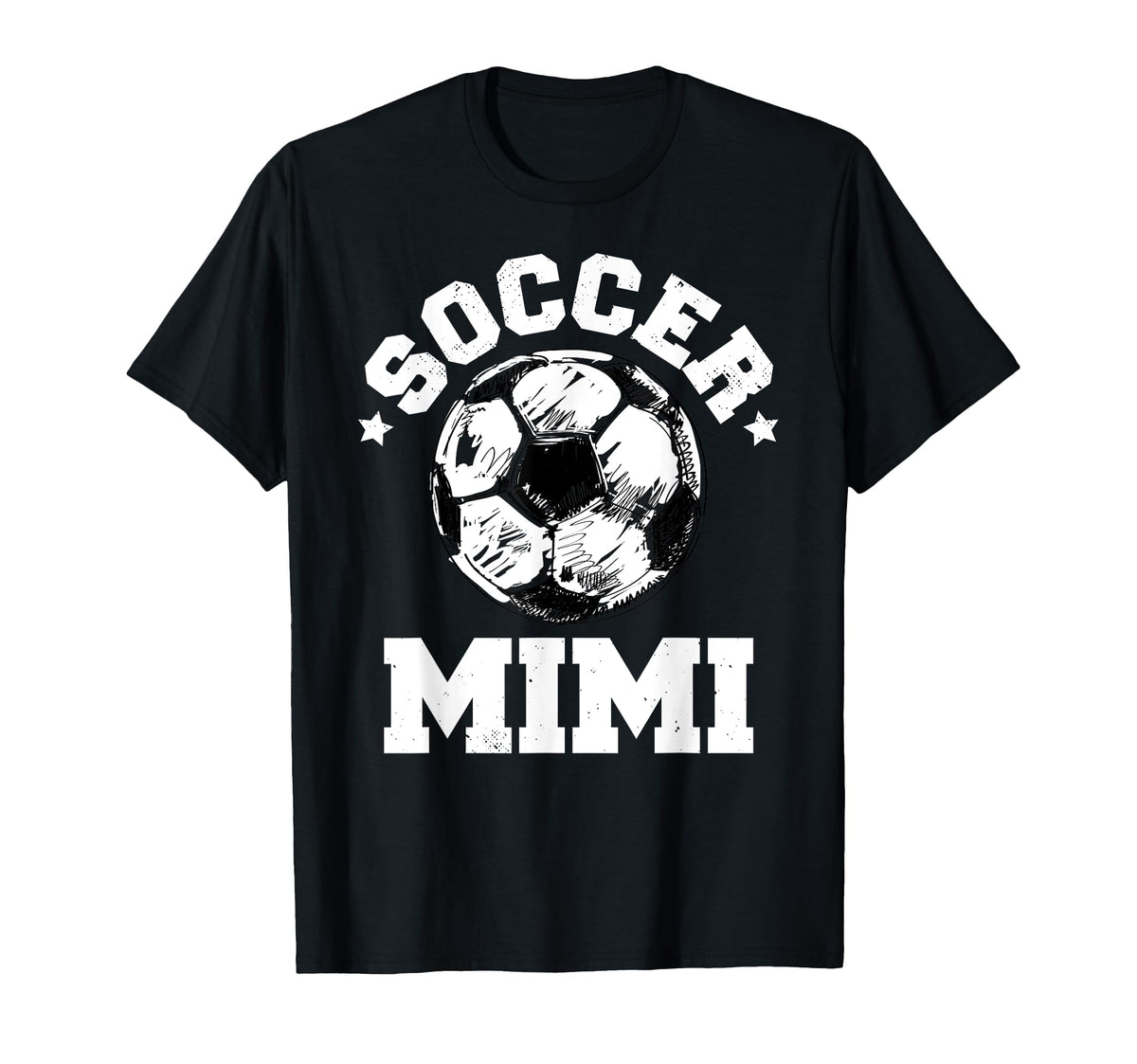 Soccer Mimi Soccer Ball Distressed T-Shirt - Unique Graphic Men Women