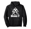 Bring It Funny Ice Hockey Goalie Hoodie - Custom Art Print for Adults