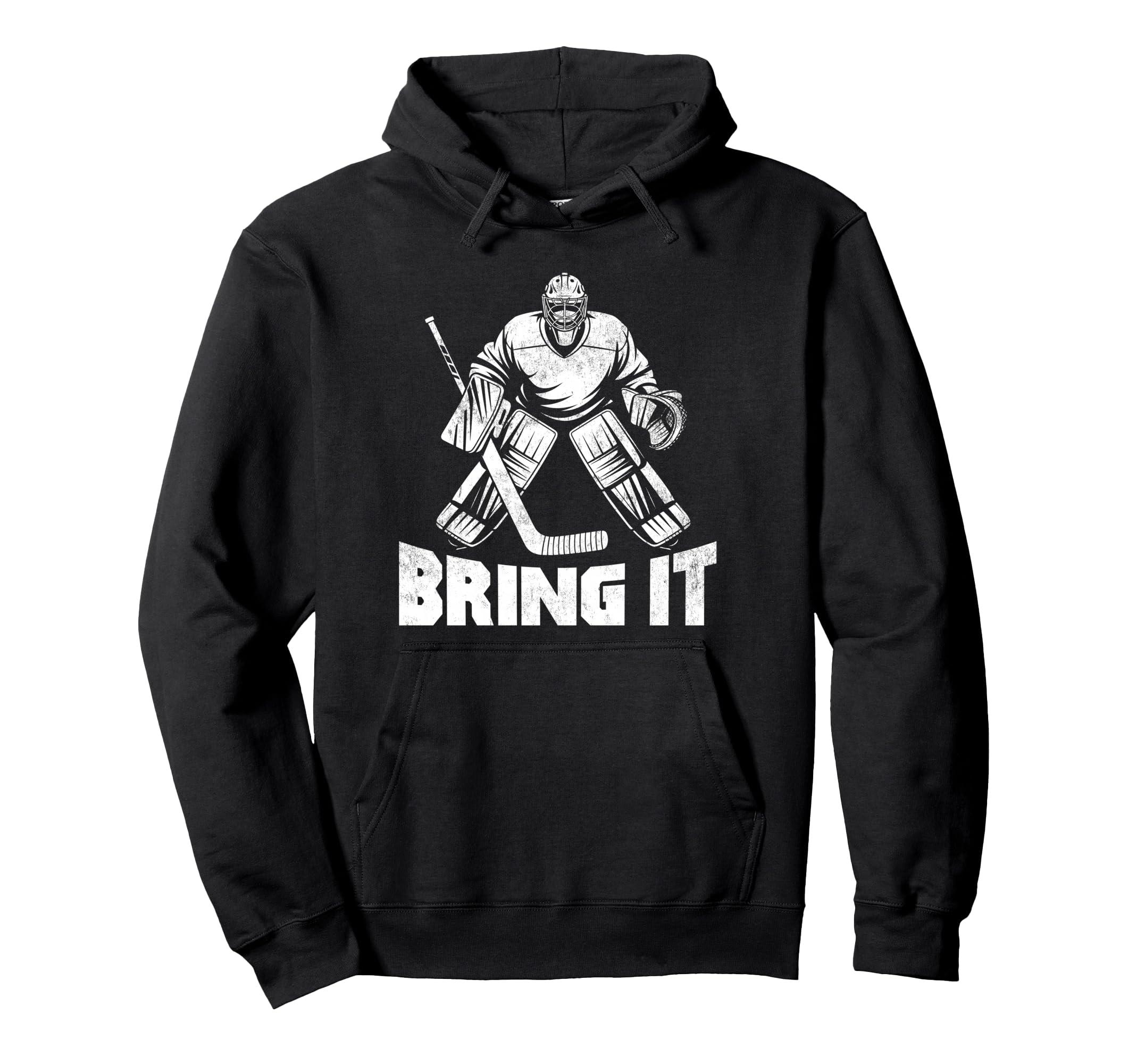Bring It Funny Ice Hockey Goalie Hoodie - Custom Art Print for Adults