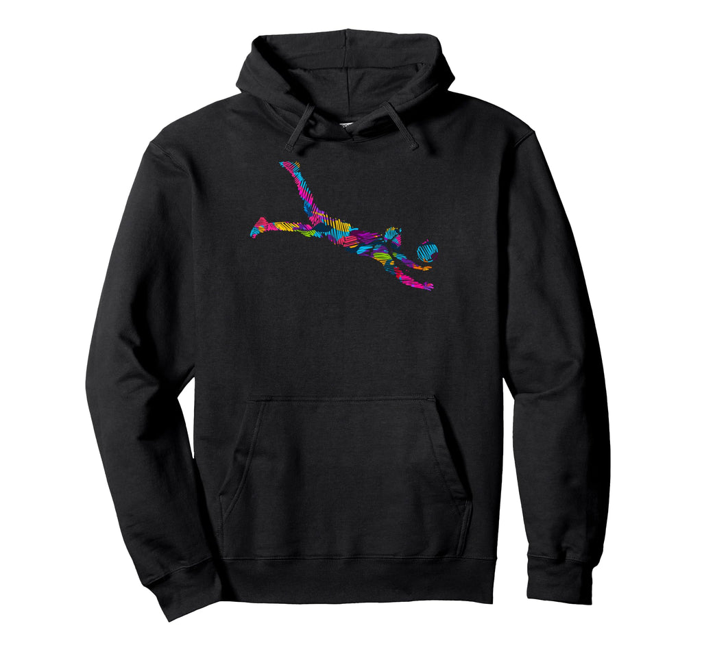 Colorful Soccer Goalie Splash Art Hoodie - Casual Everyday Wear for Adults