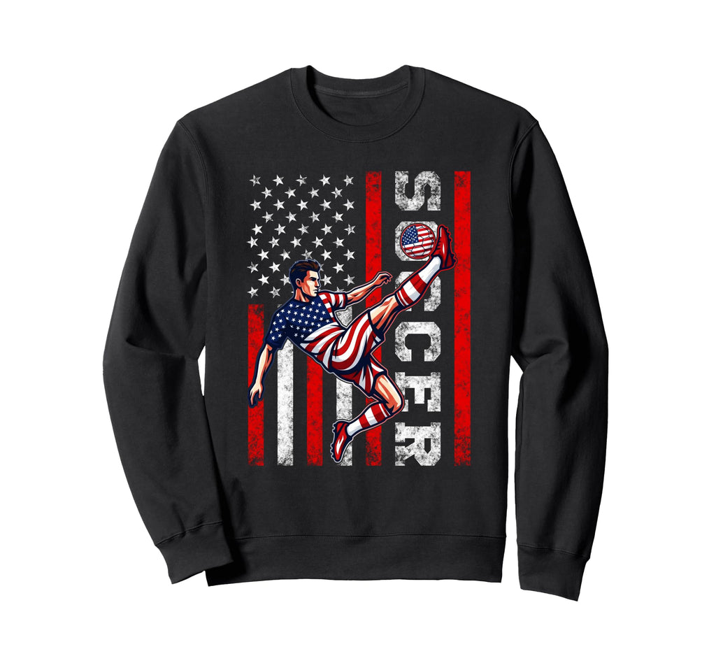 Patriotic Soccer Player American Sweatshirt - Aesthetic Graphic Unisex
