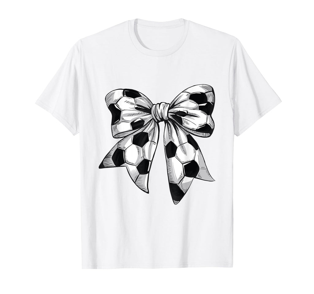 Coquette Bow Soccer Ball Mom Life Game T-Shirt - Trendy Graphic for Adults