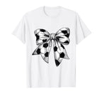 Coquette Bow Soccer Ball Mom Life Game T-Shirt - Trendy Graphic for Adults