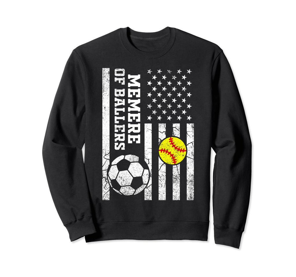 Memere Ballers Baseball Soccer Softball Sweatshirt - Trendy Graphic Unisex