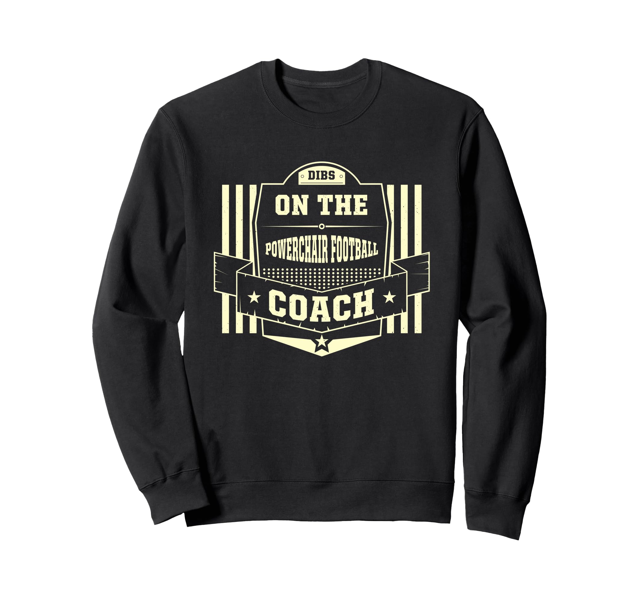 Dibs Powerchair Football Coach Sweatshirt - Minimalist Print for Adults