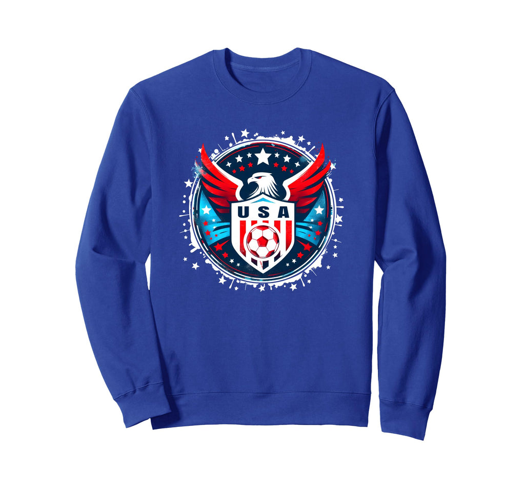 American Flag Soccer Player Teen Sweatshirt - Unique Graphic for Adults