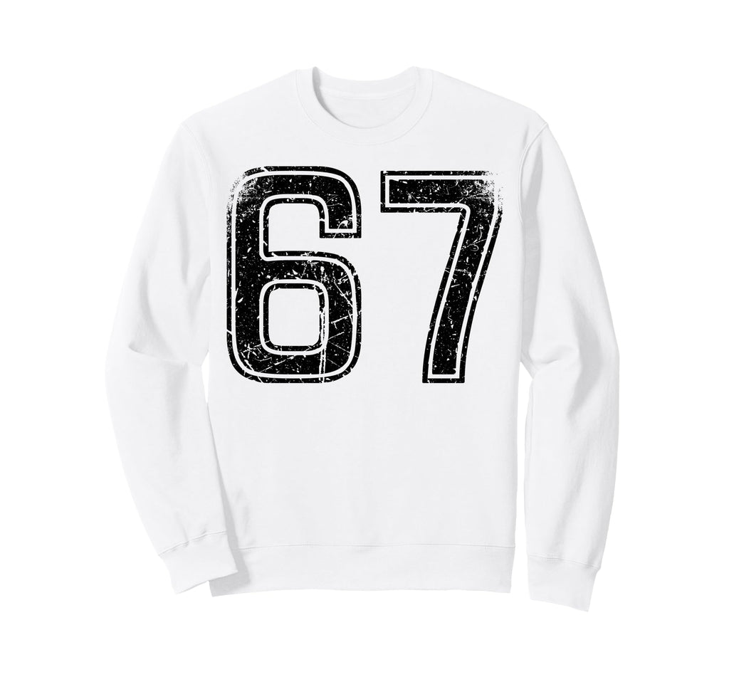 Black Sports Team Number 67 Sweatshirt - Casual Everyday Wear Men Women