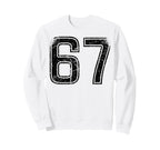 Black Sports Team Number 67 Sweatshirt - Casual Everyday Wear Men Women