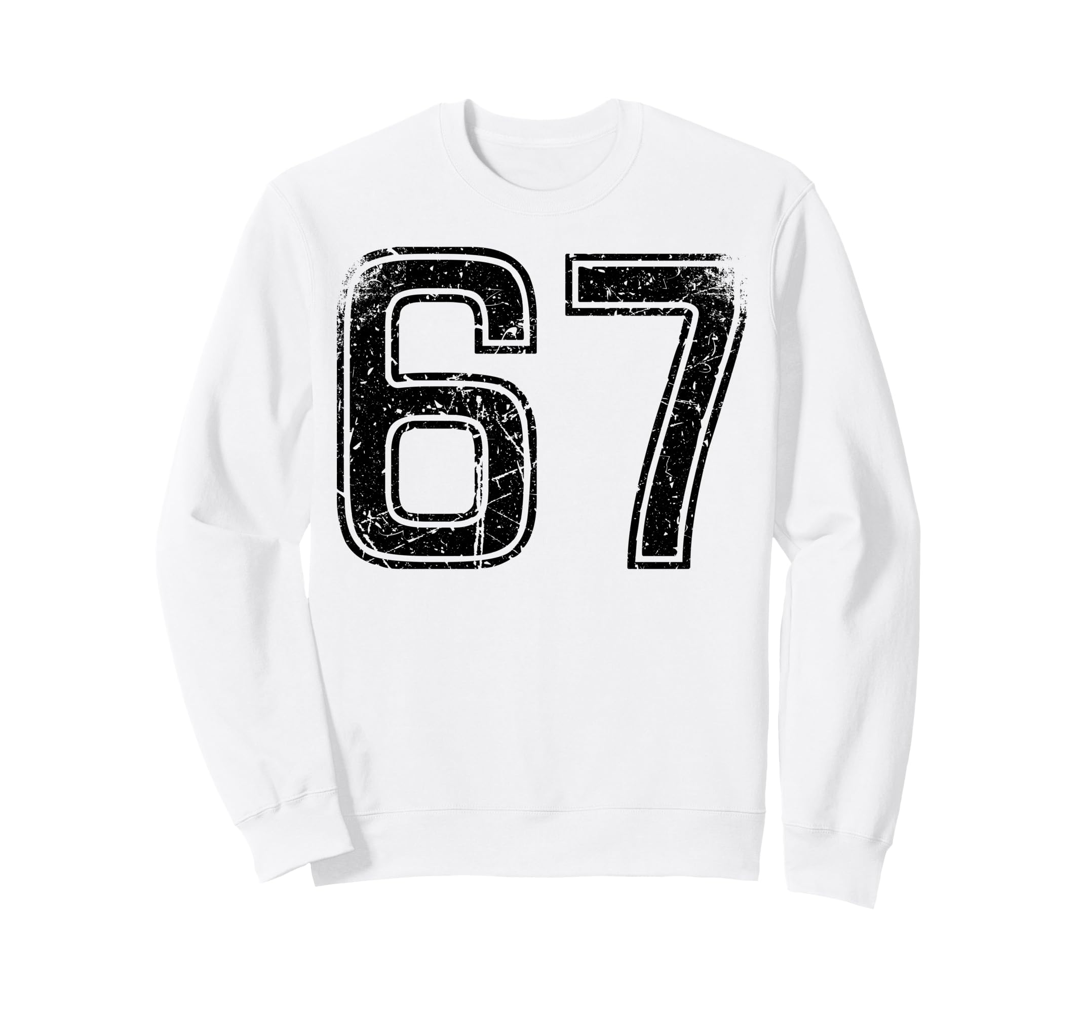 Black Sports Team Number 67 Sweatshirt - Casual Everyday Wear Men Women