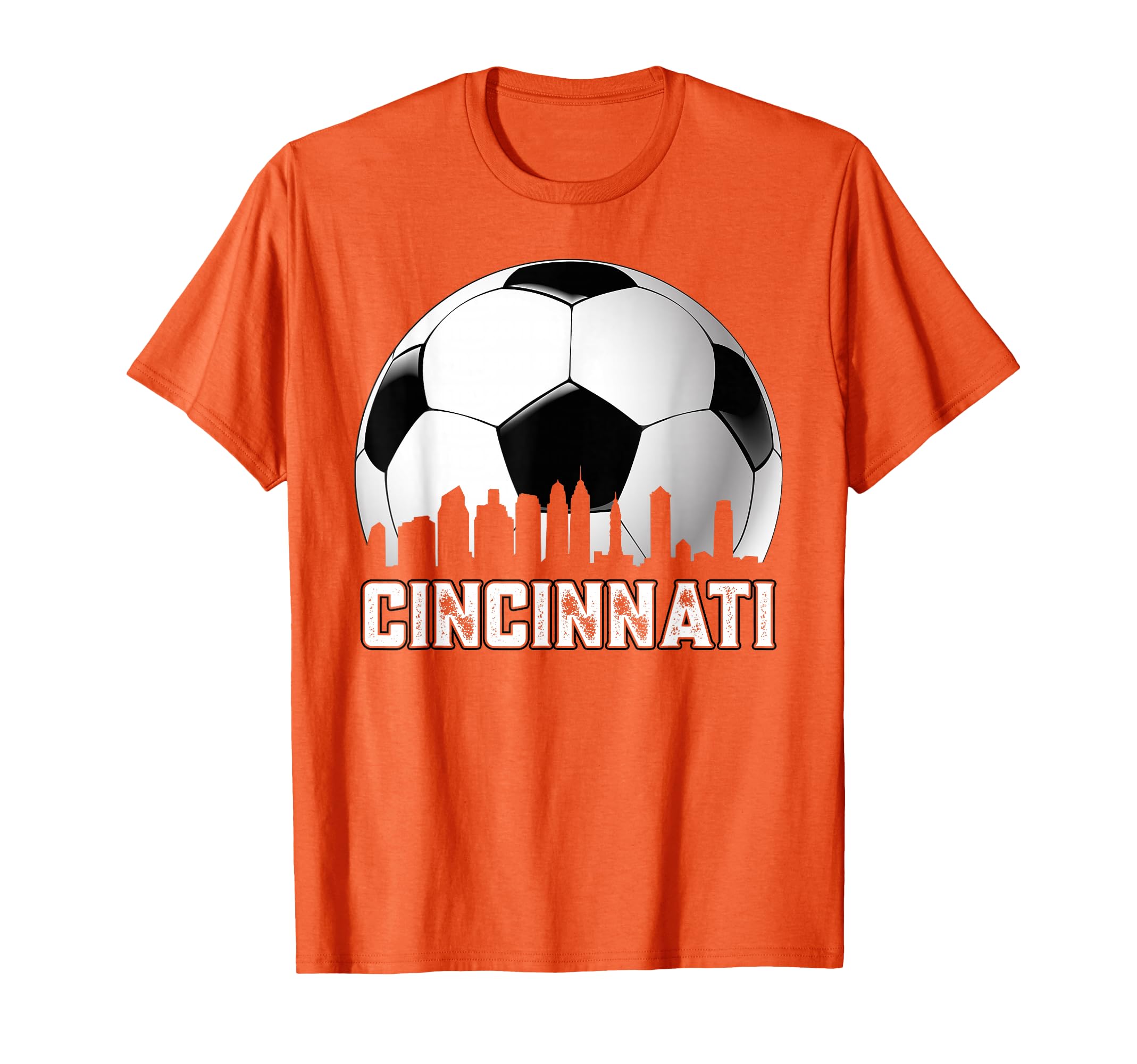 Cincinnati Soccer Distressed Soccer T-Shirt - Minimalist Print for Adults
