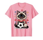Kawaii Soccer Cat Just Who Loves Birman T-Shirt - Graphic Print for Adults