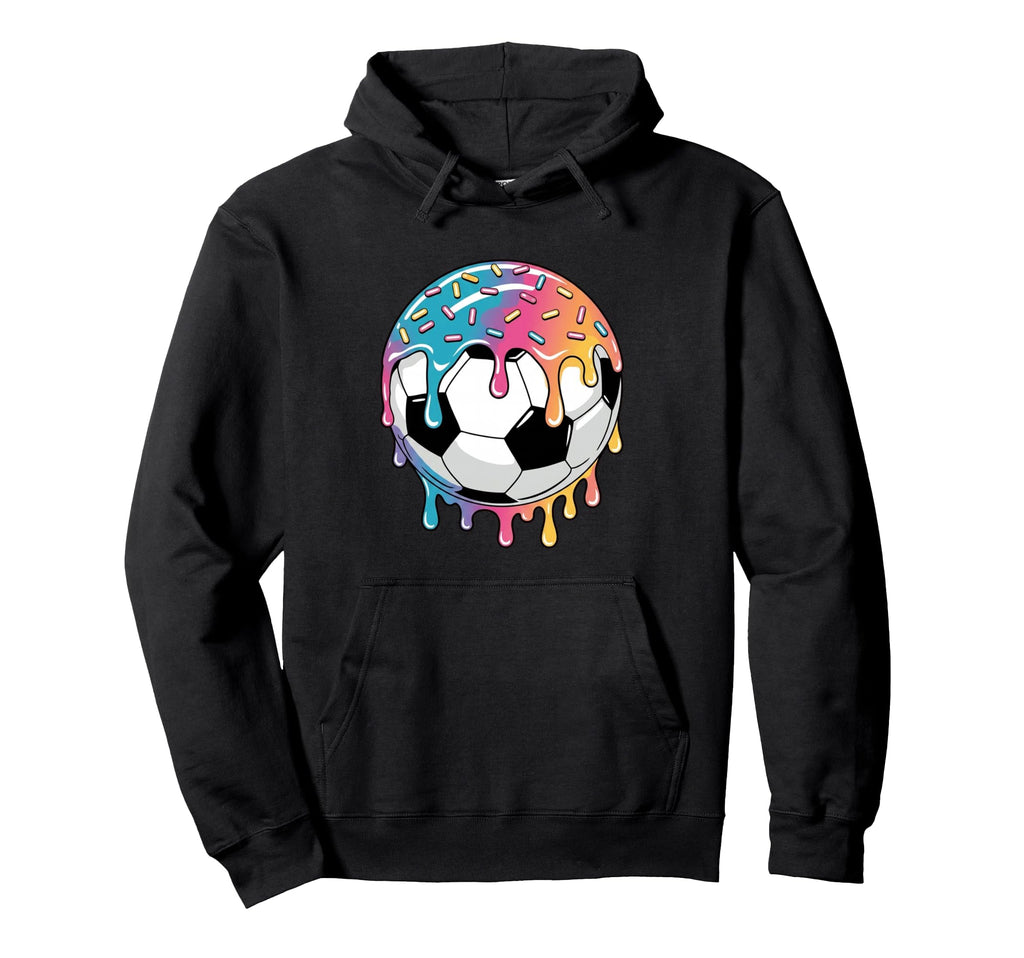Soccer Ball Donut Sprinkles Glaze Dessert Hoodie - Graphic Print Unisex
