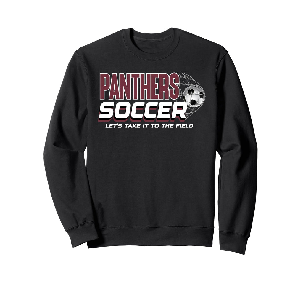 Maroon Panthers Soccer Mom Game Sweatshirt - Minimalist Print for Adults
