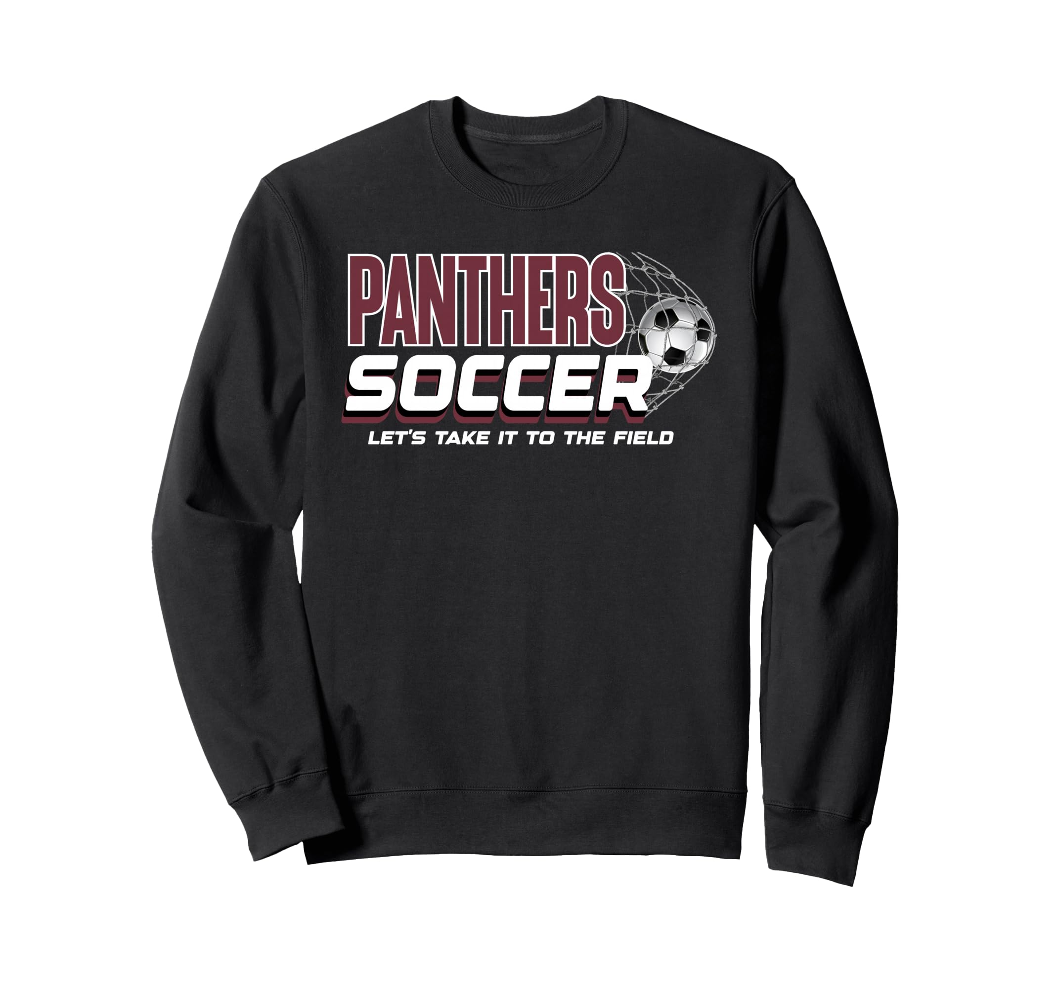 Maroon Panthers Soccer Mom Game Sweatshirt - Minimalist Print for Adults