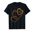 Hearts Love Leopard Cheetah Womens Animal T-Shirt - Trendy Graphic Unisex
