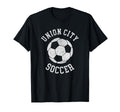 Union City Soccer Distressed 90S T-Shirt - Novelty Apparel for Adults