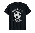 Union City Soccer Distressed 90S T-Shirt - Novelty Apparel for Adults