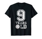 9 Years Old Soccer Sports Birthday T-Shirt - Fun Novelty Design for Adults