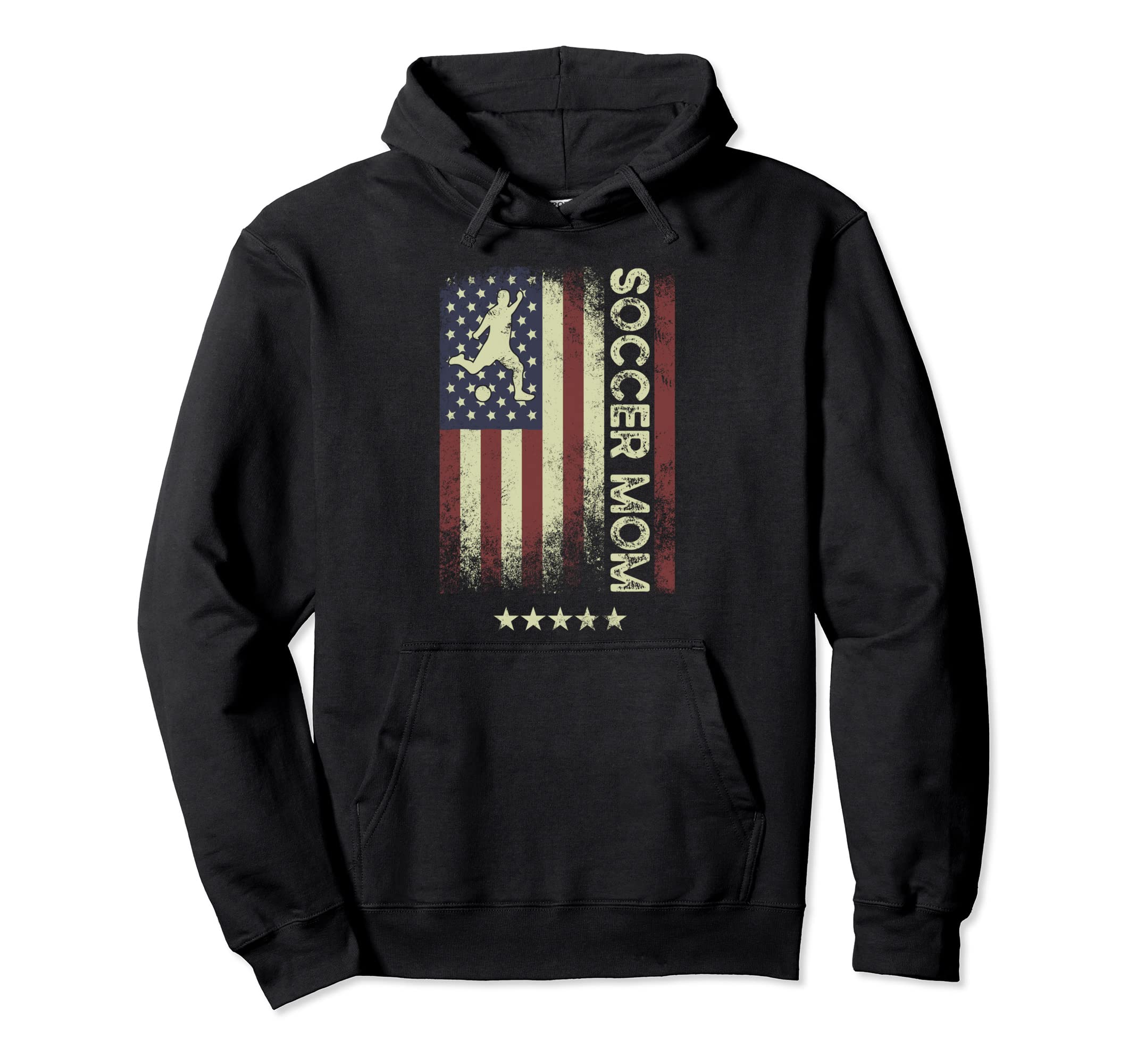 Usa American Flag Soccer Mom Hoodie - Unique Graphic for Adults