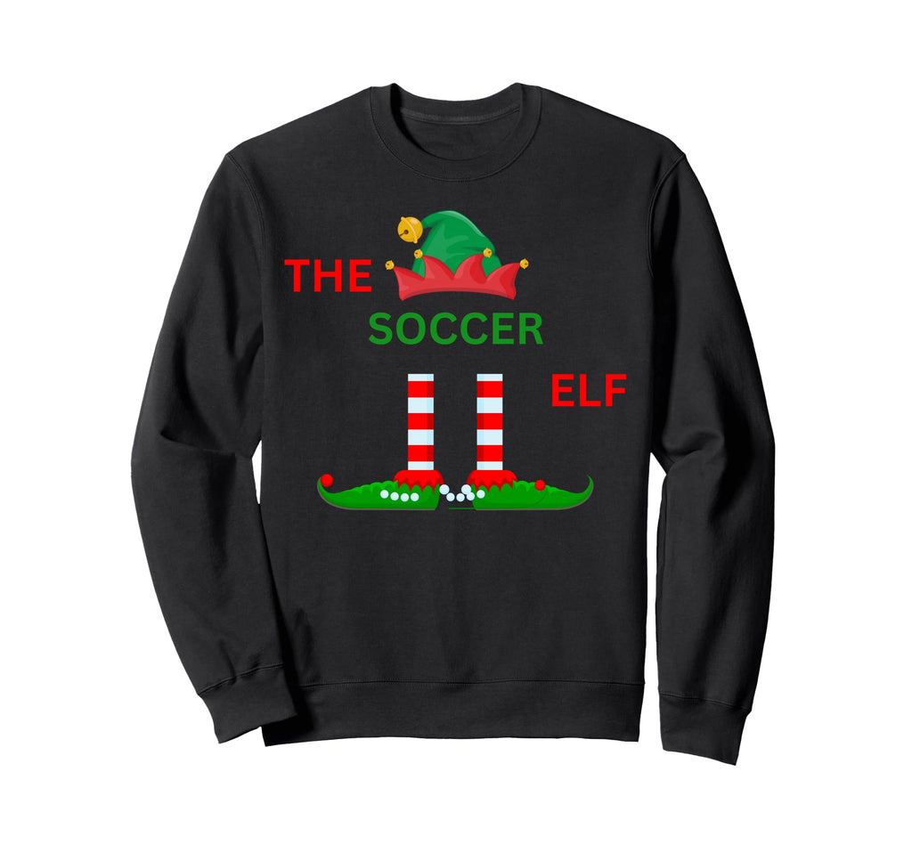 Soccer Funny Elf Pajamas Family Sweatshirt - Unique Graphic for Adults