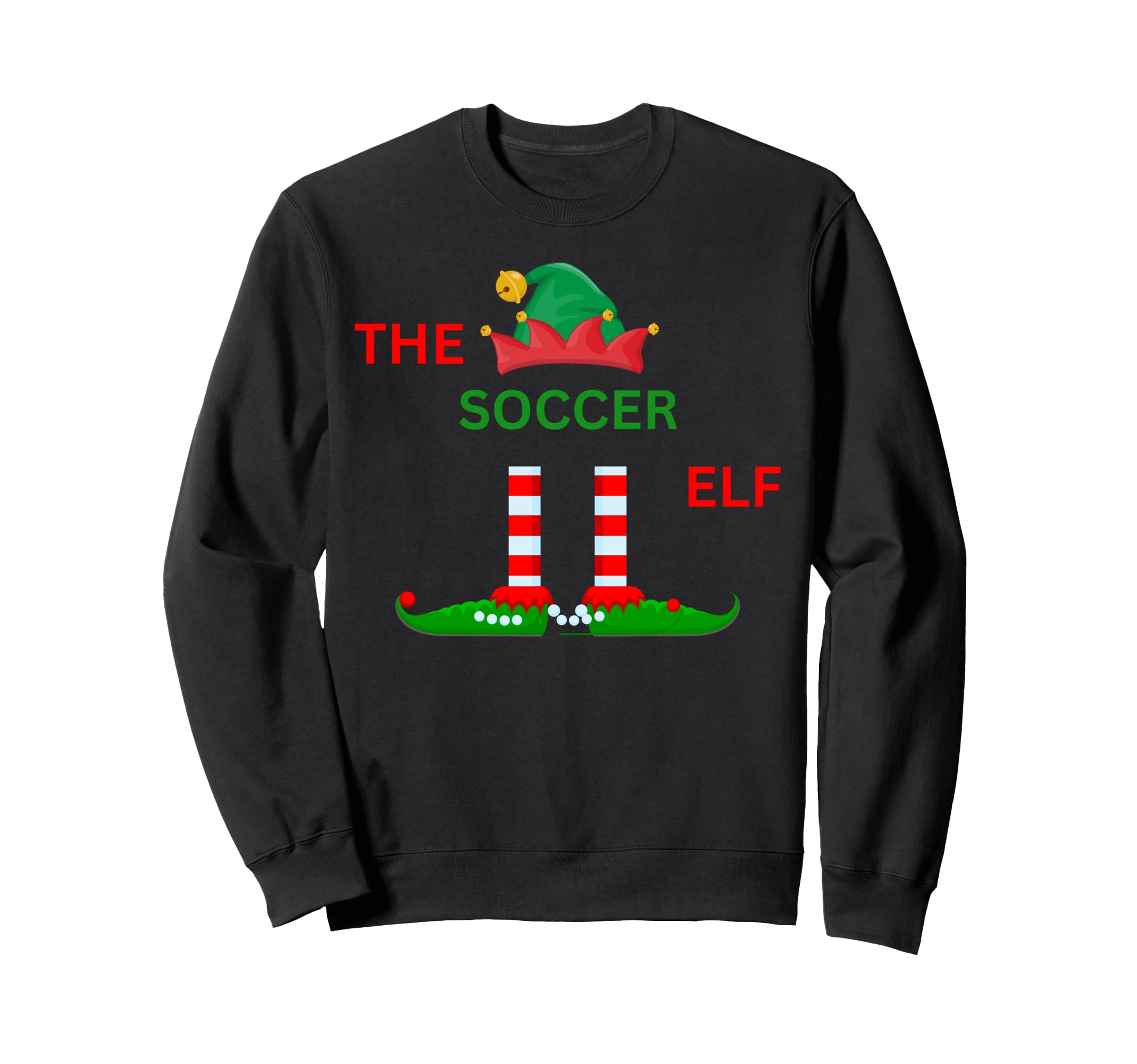 Soccer Funny Elf Pajamas Family Sweatshirt - Unique Graphic for Adults