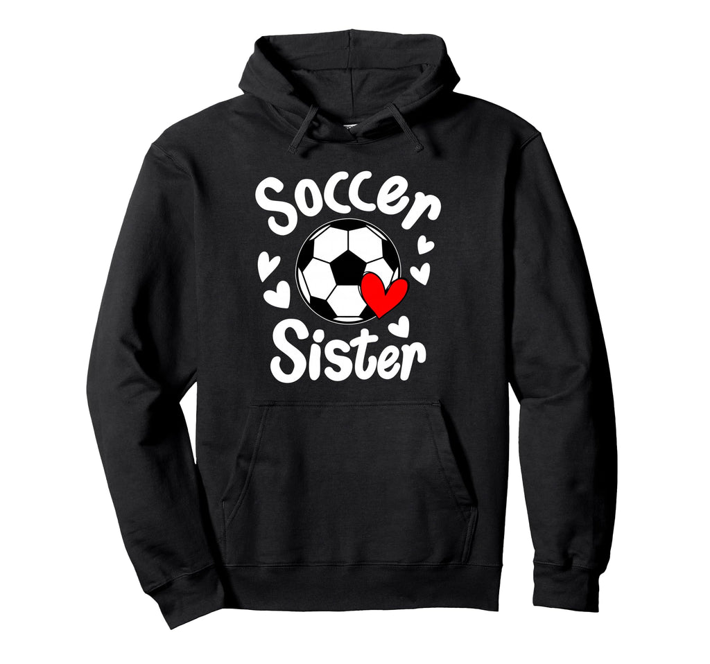 Soccer Sister Heart Big Sister Little Hoodie - Casual Everyday Wear Unisex