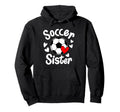 Soccer Sister Heart Big Sister Little Hoodie - Casual Everyday Wear Unisex
