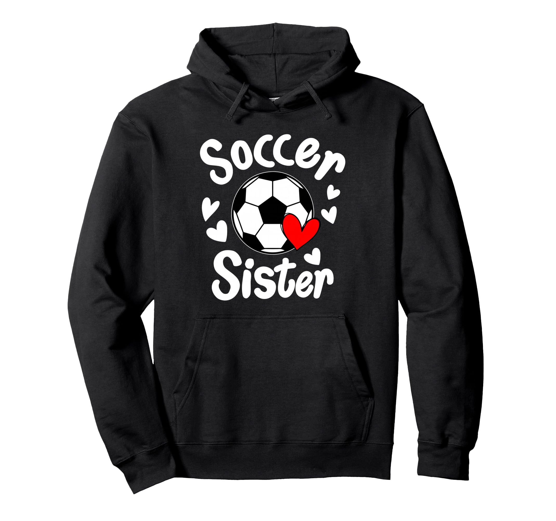 Soccer Sister Heart Big Sister Little Hoodie - Casual Everyday Wear Unisex