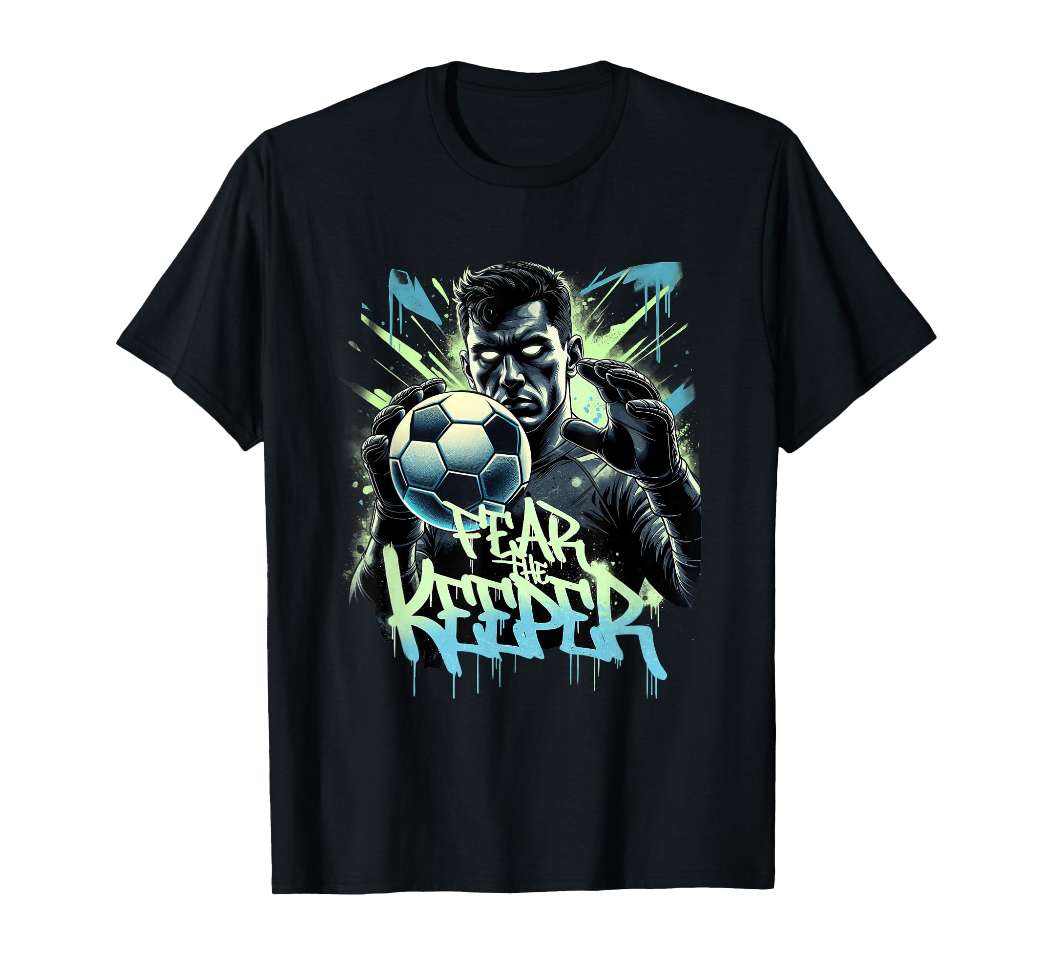 Fear Keeper Graffiti Soccer Goalkeeper T-Shirt - Graphic Print Men Women