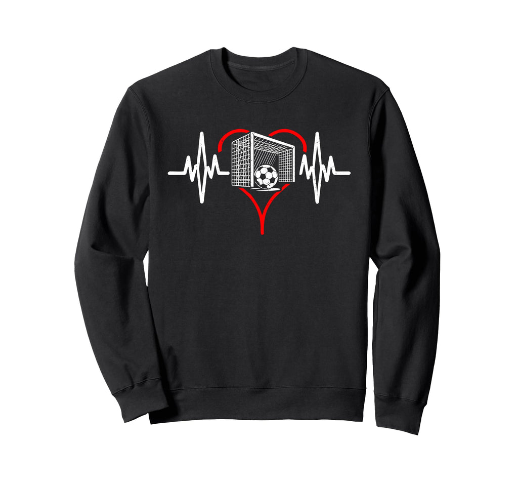 Heartbeat Soccer Football Player Sweatshirt - Unique Graphic for Adults