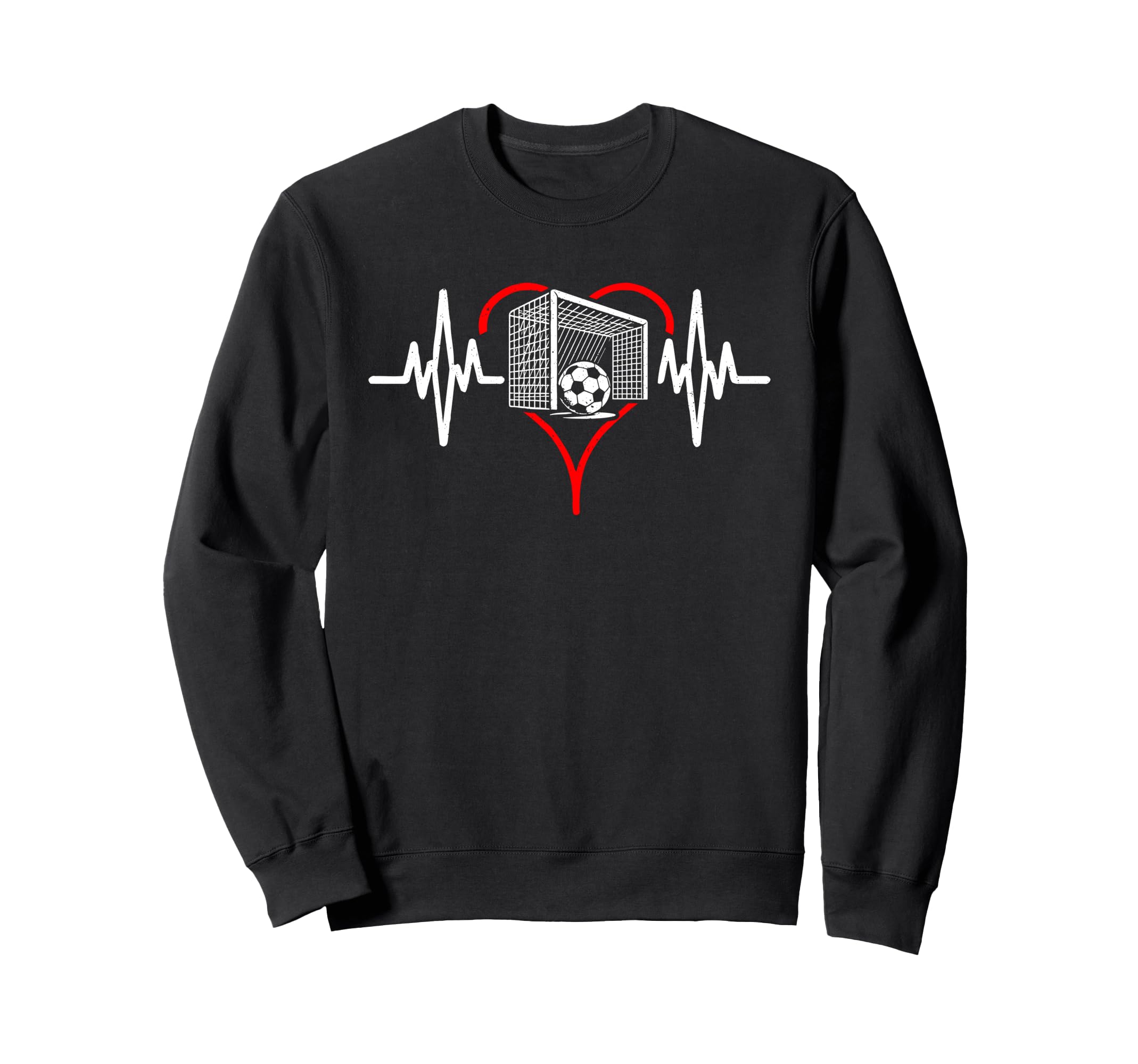 Heartbeat Soccer Football Player Sweatshirt - Unique Graphic for Adults