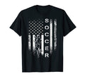 Usa American Flag Soccer Player Silhouette T-Shirt - Unique Graphic Unisex