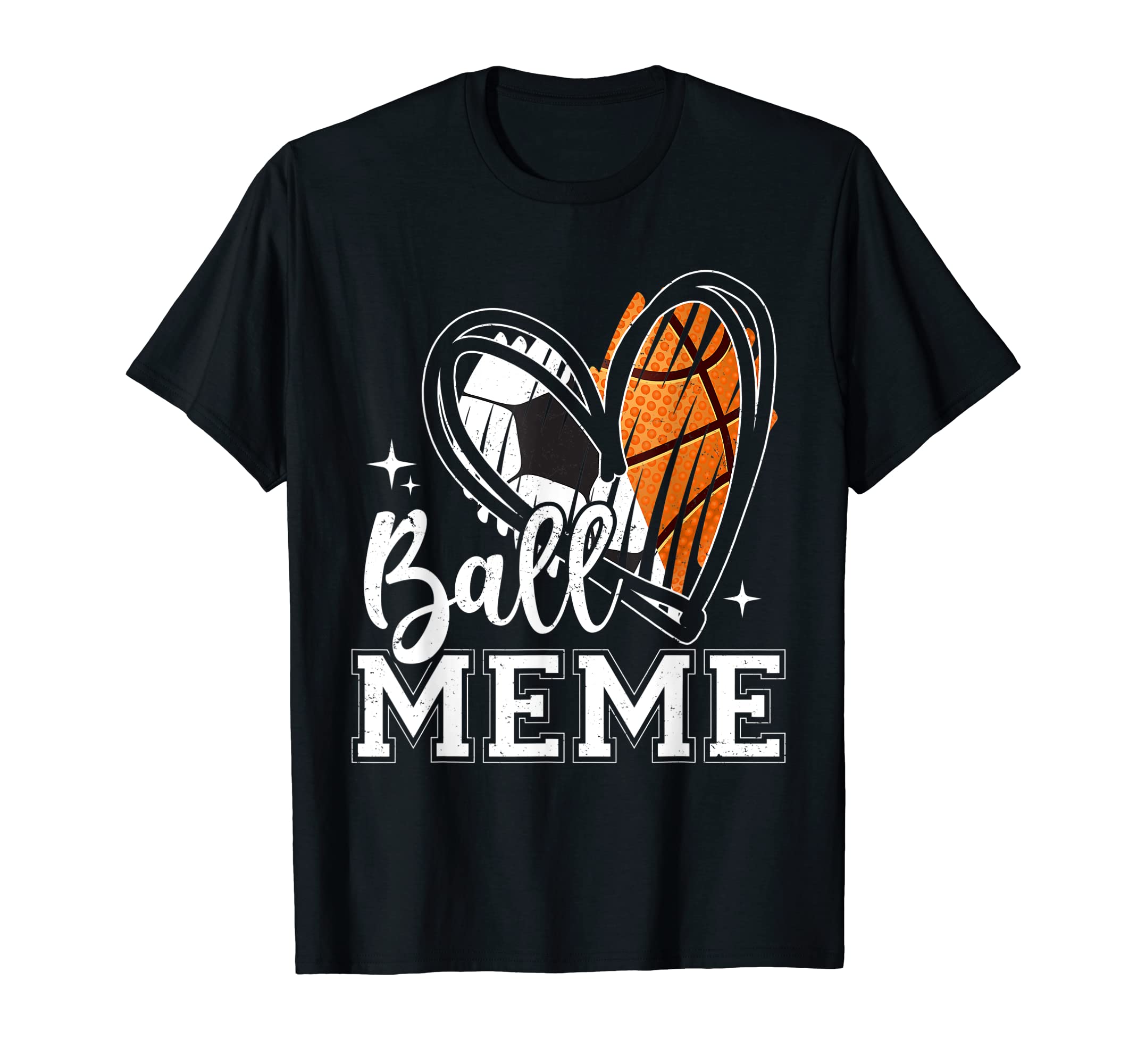Ball Meme Heart Soccer Basketball T-Shirt - Aesthetic Graphic Men Women