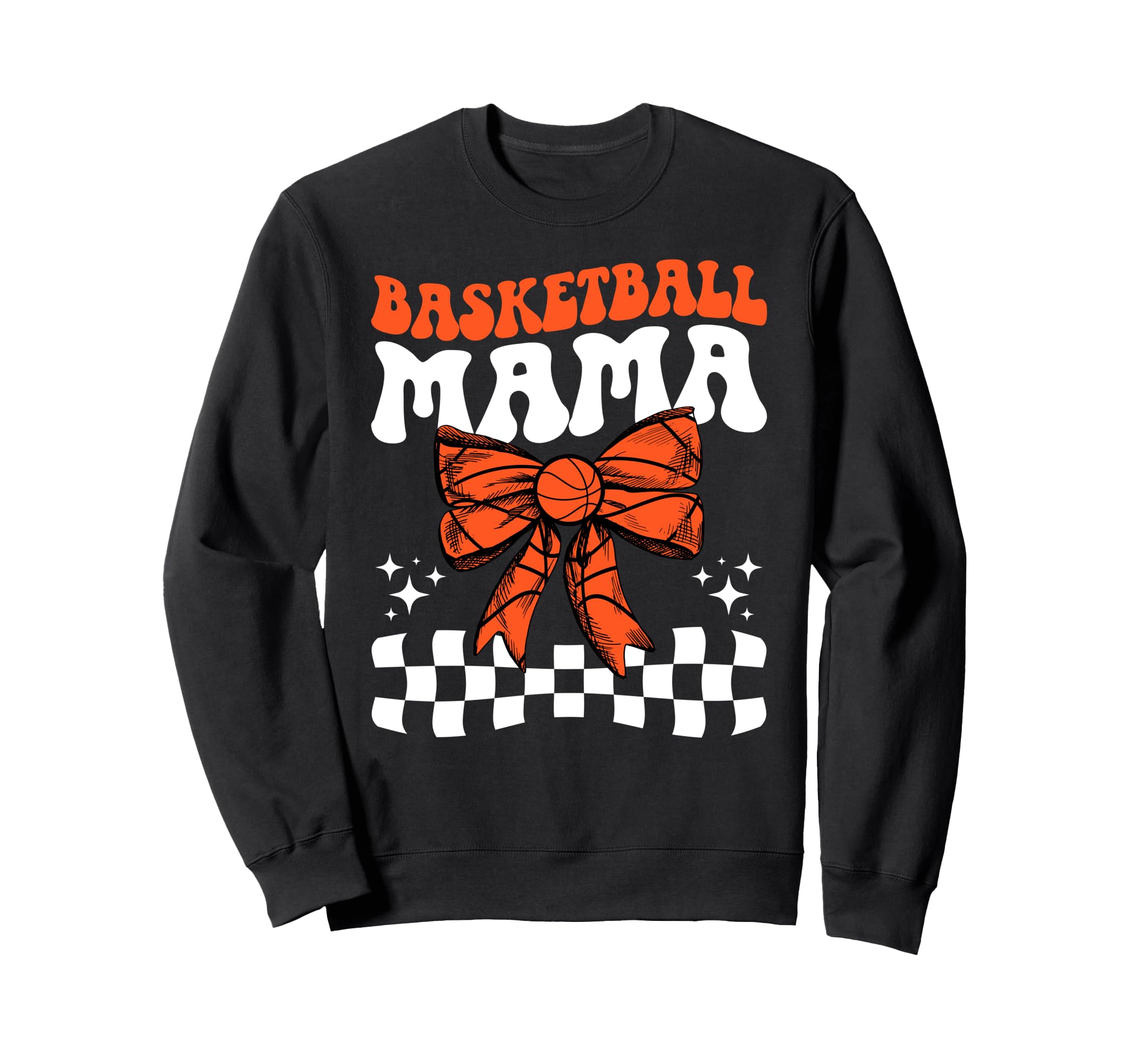 Basketball Mama Basketball Mom Bow Sweatshirt - Unique Graphic Unisex