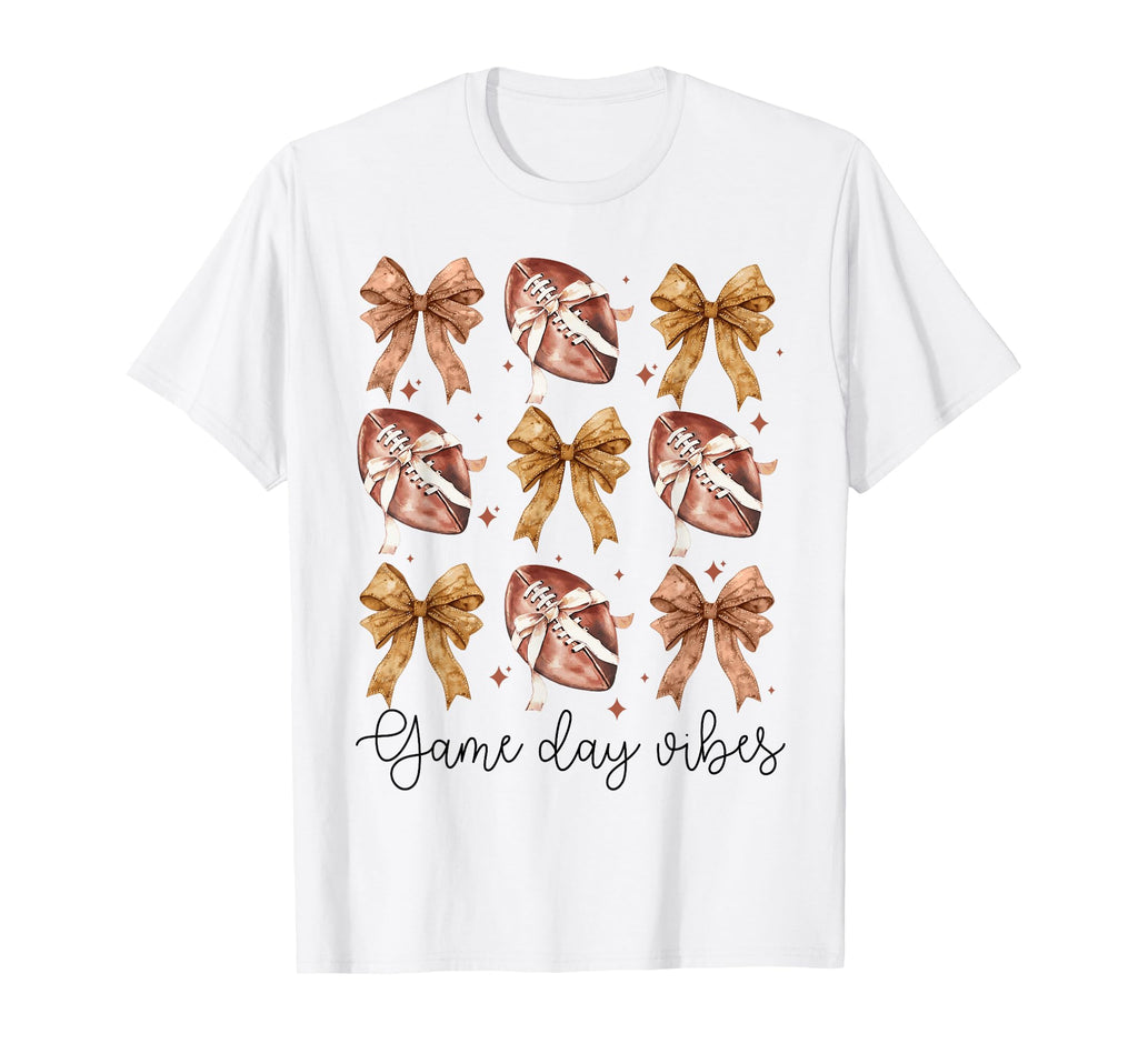 American Football Game Day Vibes Coquette T-Shirt - Novelty Apparel Unisex