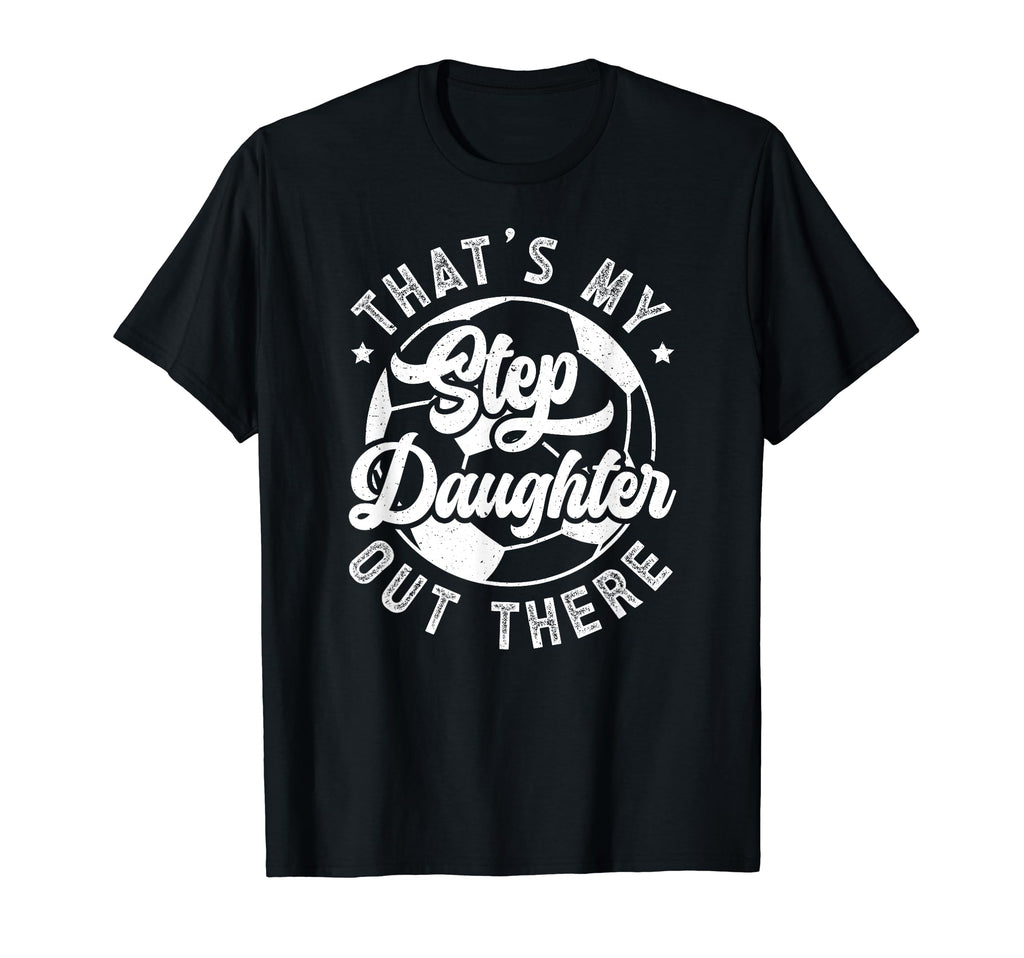 Proud Soccer Step Dad Soccer Player T-Shirt - Unique Graphic Men Women