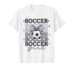 Groovy Soccer Coquette Bow Soccer T-Shirt - Fun Novelty Design Men Women