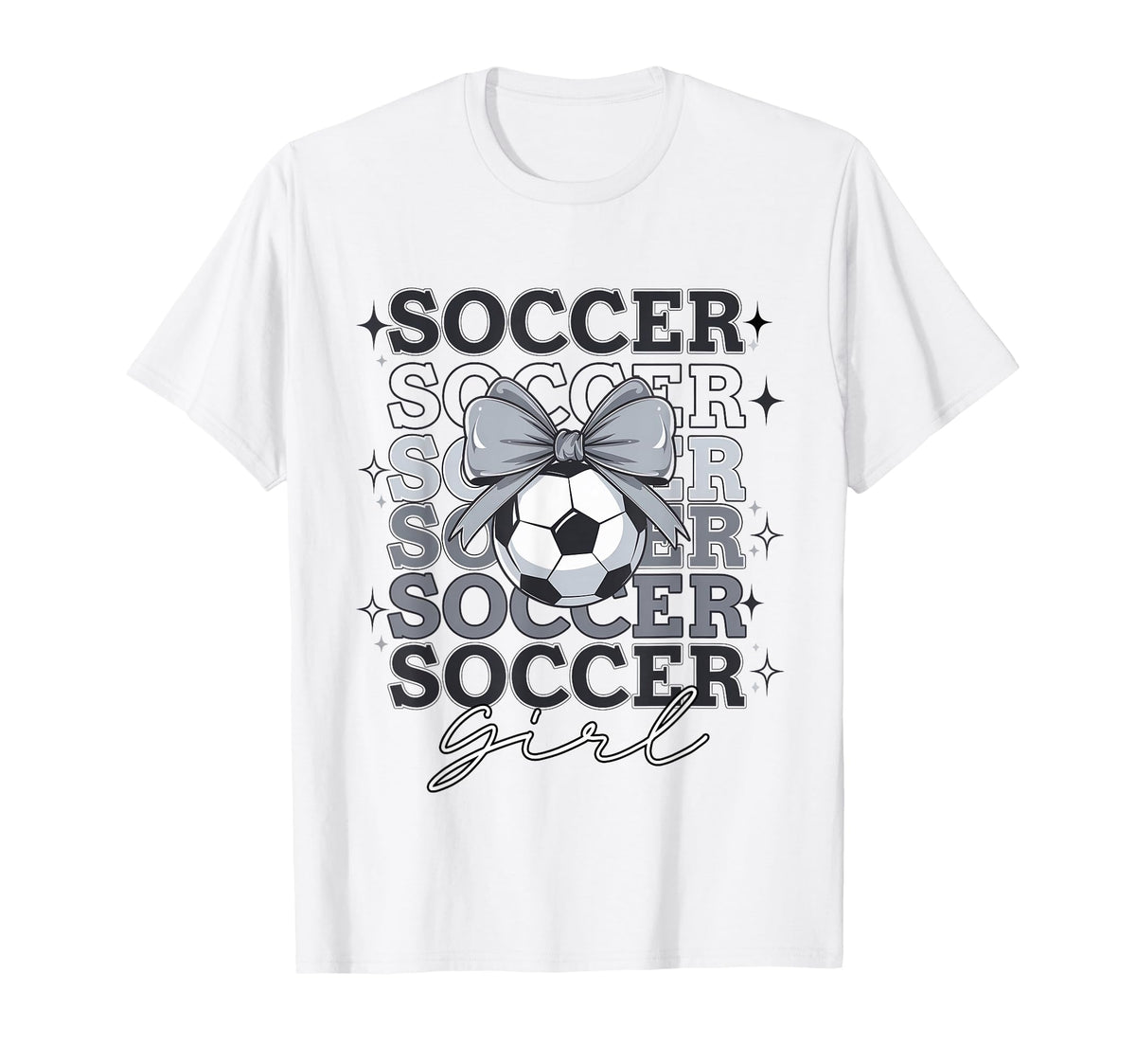 Groovy Soccer Coquette Bow Soccer T-Shirt - Fun Novelty Design Men Women