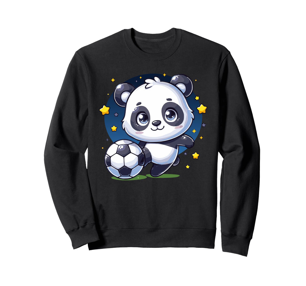 Panda Playing Soccer Kicking Ball Sweatshirt - Novelty Apparel Men Women