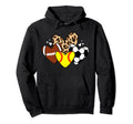 Softball Soccer Football Heart Funny Hoodie - Fun Novelty Design Men Women