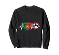 Soccer Heartbeat Portugal Flag Sweatshirt - Fun Novelty Design Men Women