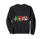 Soccer Heartbeat Portugal Flag Sweatshirt - Fun Novelty Design Men Women