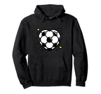 Soccer Ball Shaped Heart Mom Fan Parent Hoodie - Fun Novelty Design Unisex